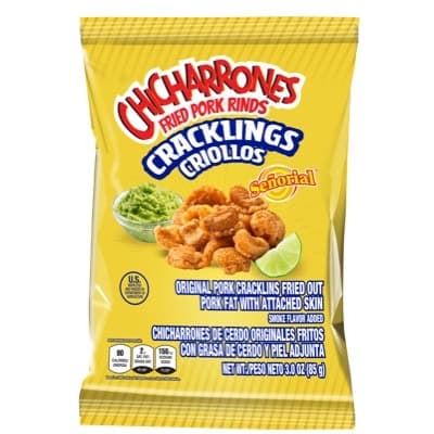 Señorial Chicharrones Cracklings Criollos pork rinds 3 oz bag
